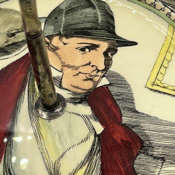 Rare! Royal Doulton "The Hunting Man" collectors plate D.6282 With silver plate - Picture 7 of 8